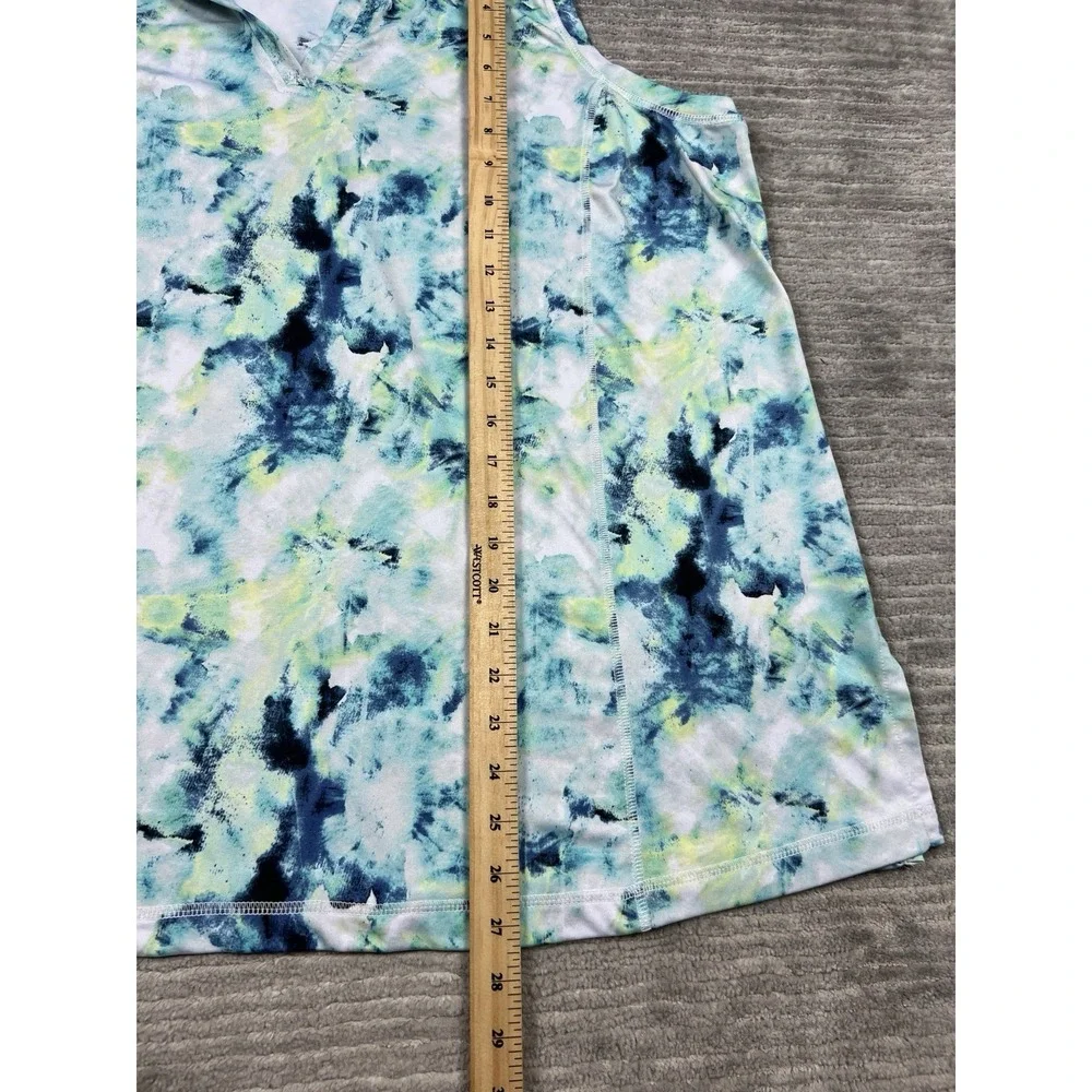Livi Active Women's Tie-Dye Tank Top in Blue, Aqua, Navy, Lime - Picture 5 of 10